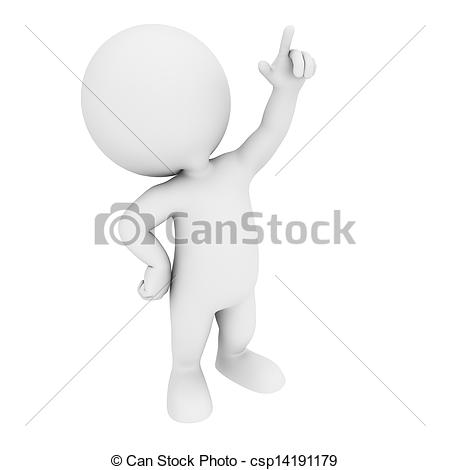 Of 3d White People Pointing To Blank Csp14191179   Search Eps Clipart