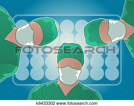 Operating Room Surgery View Large Clip Art Graphic
