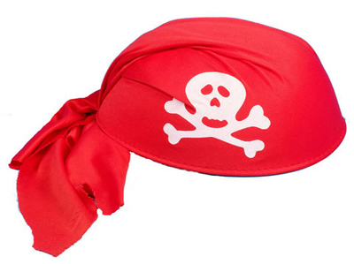 Pirate Hat With Skull Logo Red Pirate Bandanna Hat Measuring