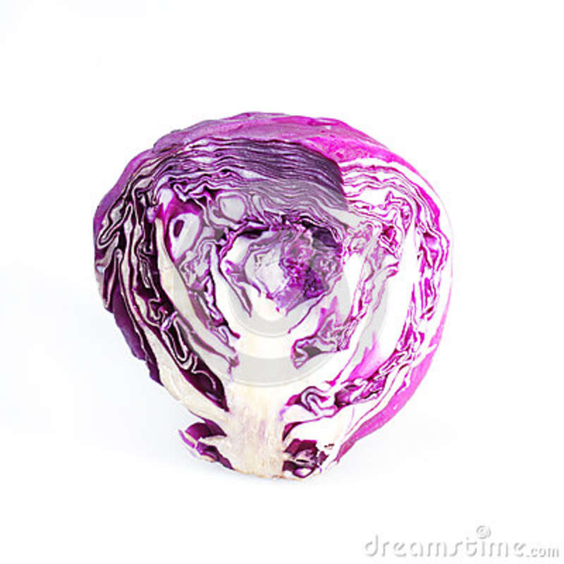 Purple Cabbage Isolated On The White Background