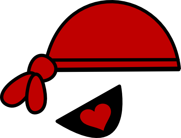 Red Pirate Hat And Heart Eyepatch Clip Art At Clker Com   Vector Clip