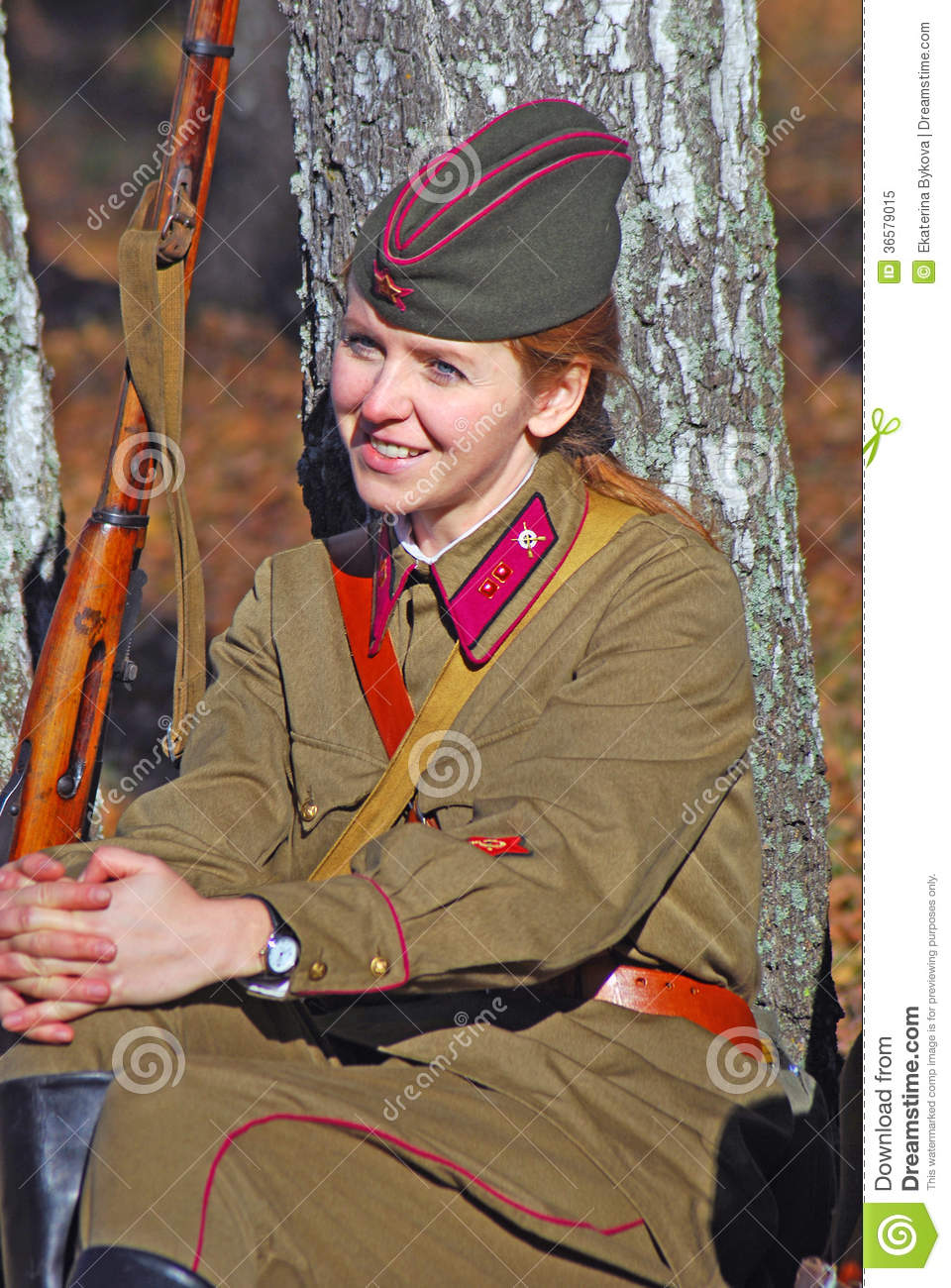 Russian Soldier Reenactor Woman  Editorial Image   Image  36579015