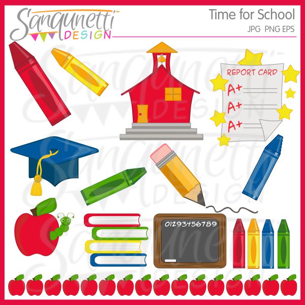 Sanqunetti Design  Time For School Clipart