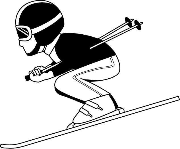 Ski And Snowboard Clip Art Monochrome
