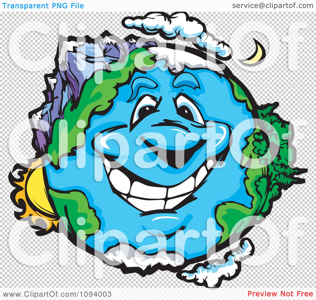 Smiling Earth Clipart Clipart Happy Smiling Earth Character With    