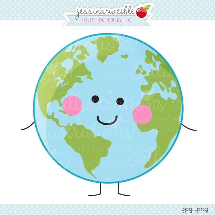 Smiling Earth   Jw Illustrations   Cute Little Earth Graphic With A