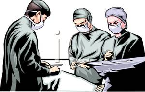 Surgeon In An Operating Room   Royalty Free Clipart Picture