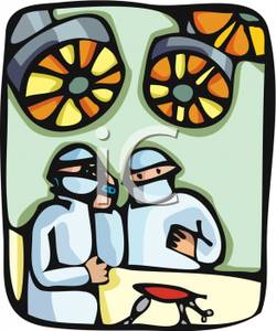 Surgeons In An Operating Room   Royalty Free Clipart Picture