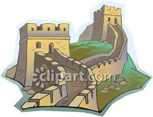 Towers On The Great Wall Of China   Royalty Free Clipart Picture