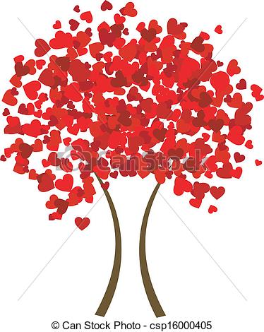 Vector Clipart Of Valentine Heart Tree Csp16000405   Search Clip Art