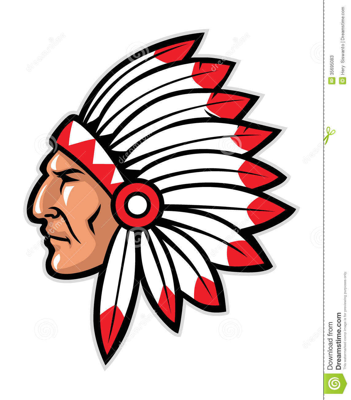 Vector Of Indian Head Mascot Suitable As A Sport Team Or Club Mascot