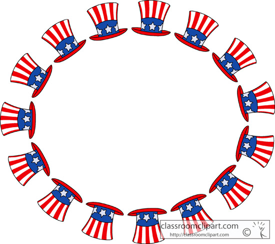 4th Of July Border Clipart Fourth July Hat Round Border Jpg