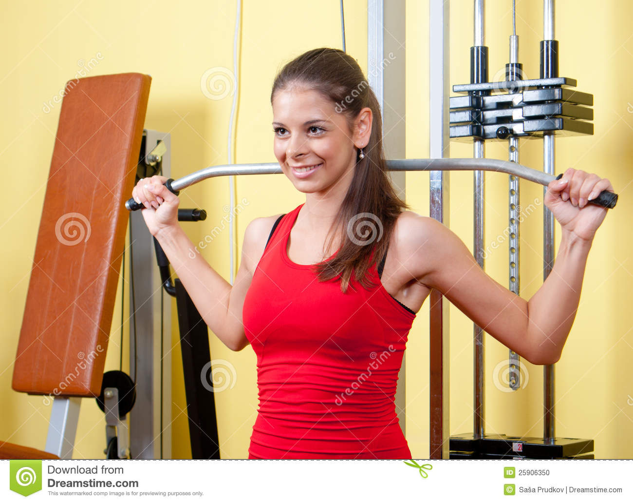 Beautiful Girl Exercising Her Back Muscles Stock Photo   Image