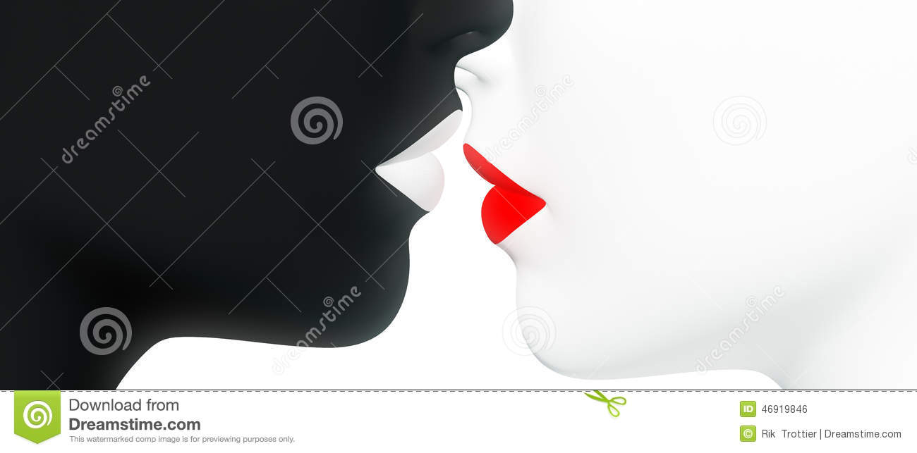 Black And White Mannequins Kissing Stock Illustration   Image