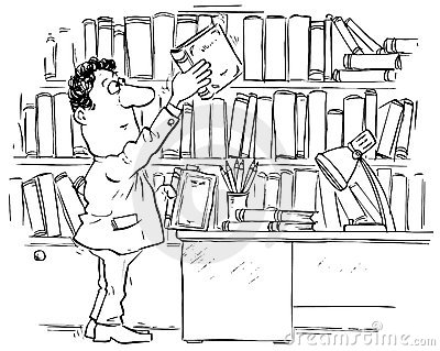 Bookstore Clipart Black And White Reader Library 11446606 Jpg