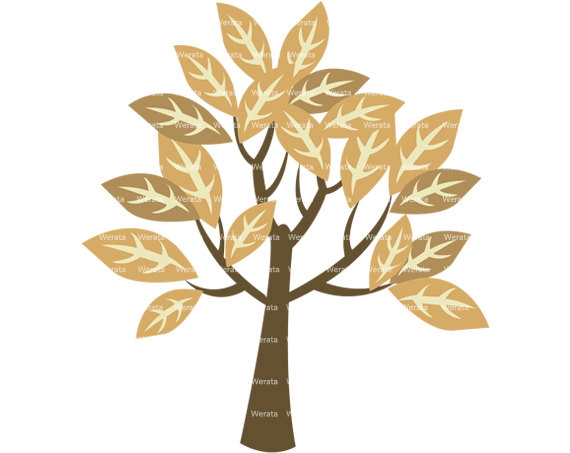 Brown Family Tree Clip Art Digital Clipart   Trees Digital Clip Art