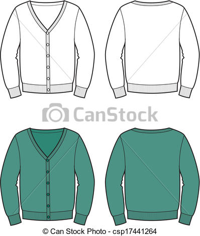 Cardigan Front And    Csp17441264   Search Clipart Illustration