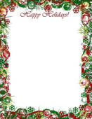 Christmas Border Happy Holidays Clipart Graphic