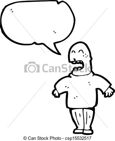 Clip Art Of Bald Man Talking Loudly Csp15532517   Search Clipart