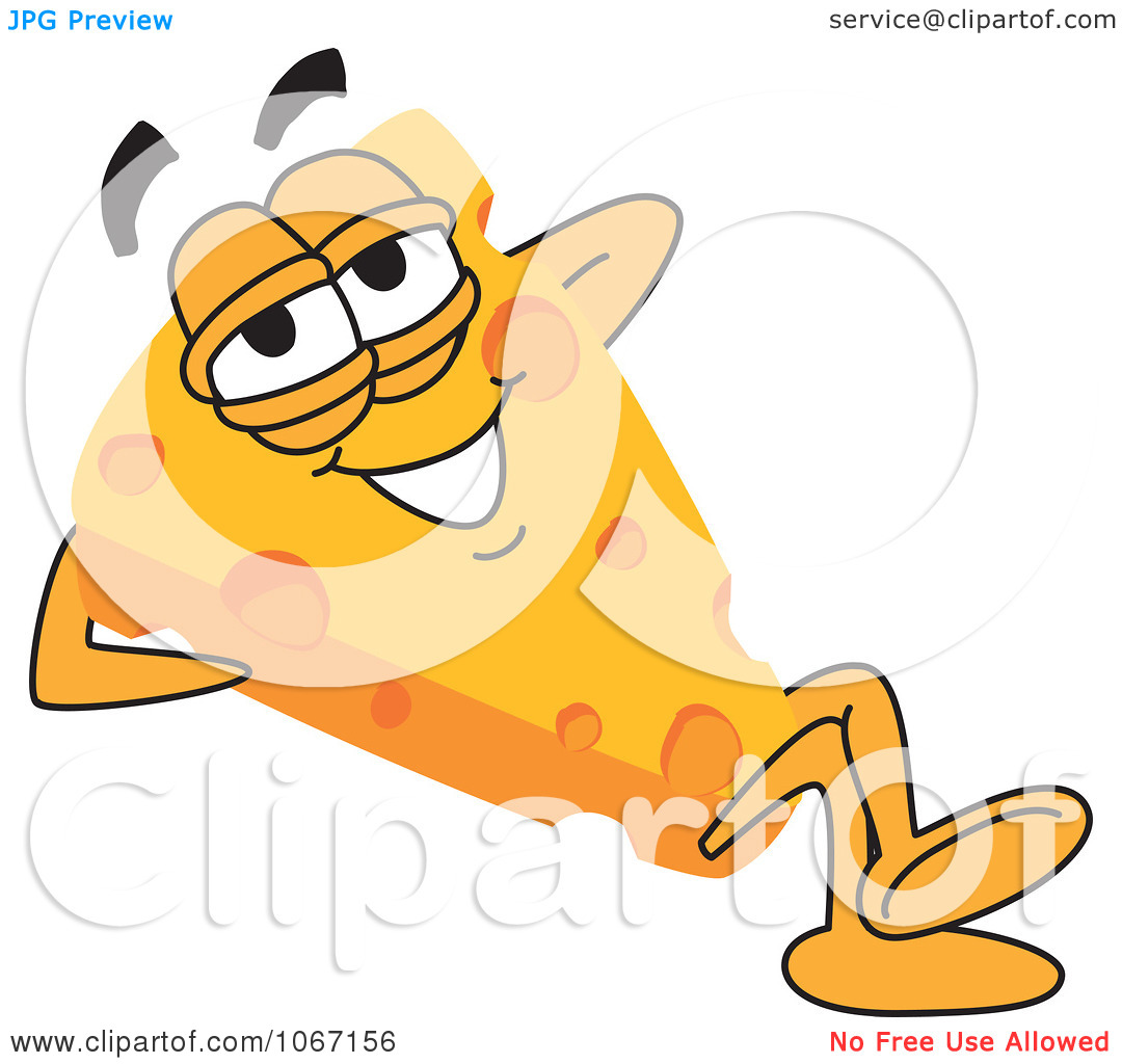 Clipart Cheese Mascot Relaxing   Royalty Free Vector Illustration By