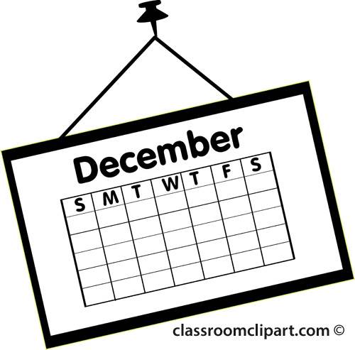 December Calendar Clipart Pictures