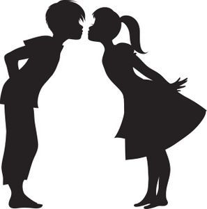 First Kiss Clipart Image  Silhouette Of A First Kiss   Silhouettes