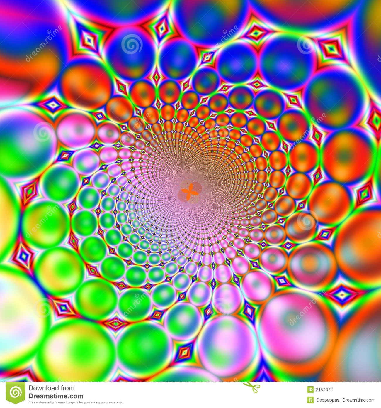 Fractal That Simulates A Retro Seventies 70s Or Sixties 60s Background    