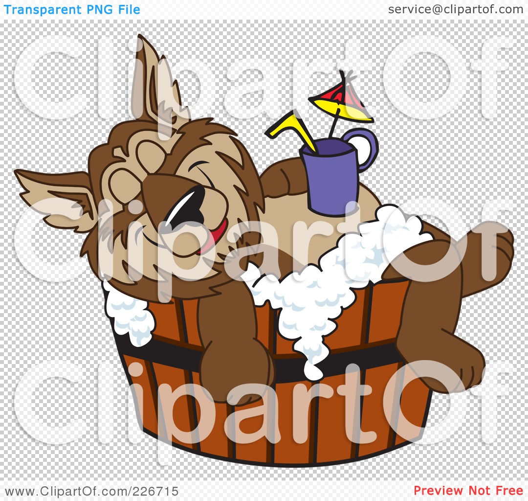 Free  Rf  Clipart Illustration Of A Wolf School Mascot Relaxing