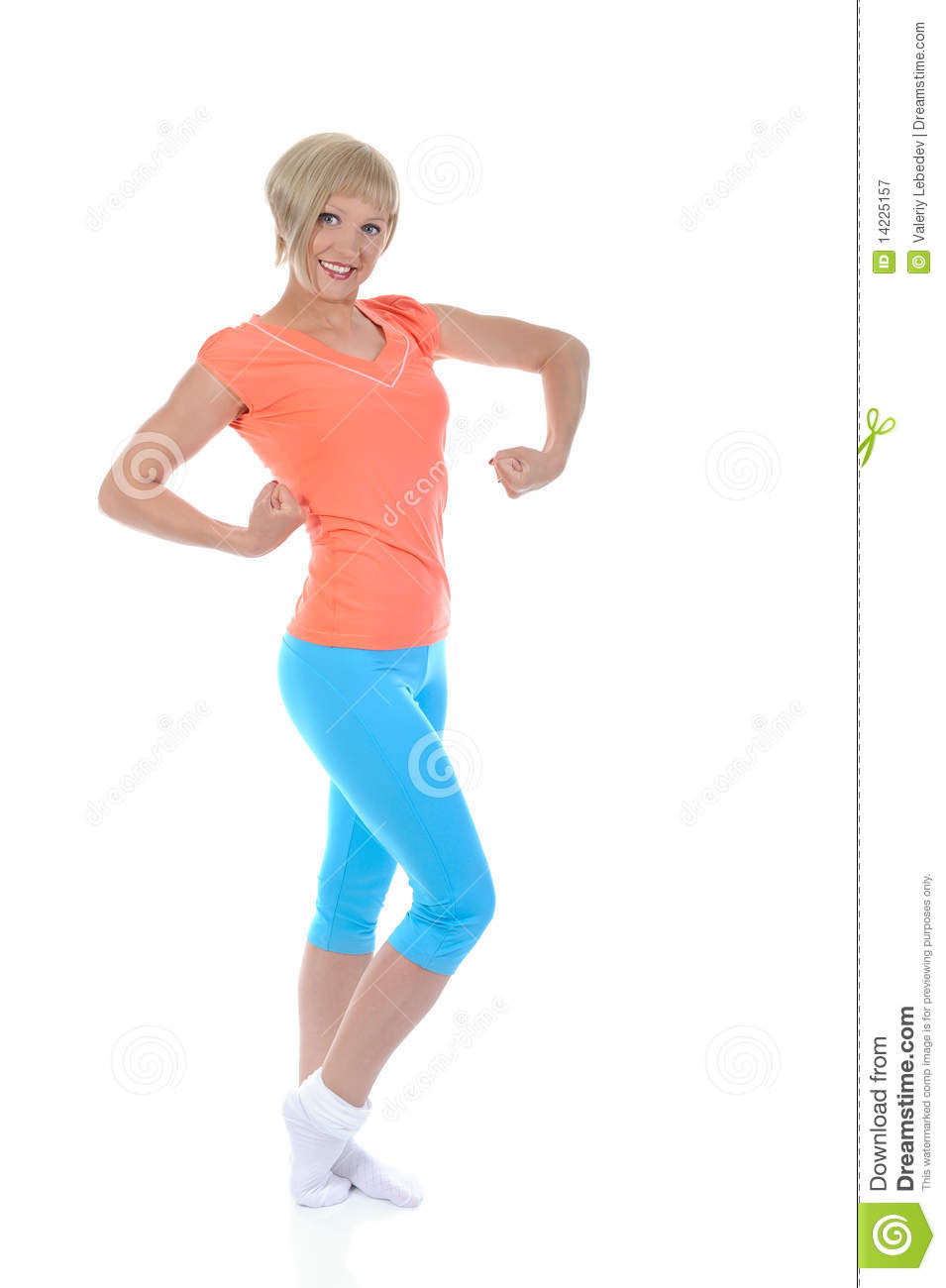 Free Stock Photography  Beautiful Girl Athlete Demonstrates Muscles