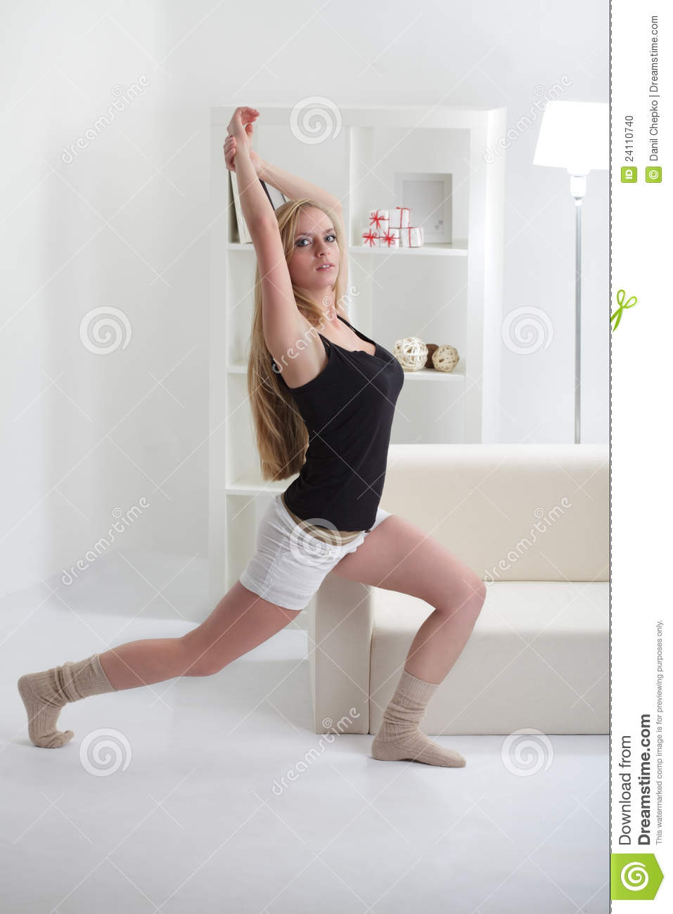 Girl Stretching Muscles Stock Photo   Image  24110740