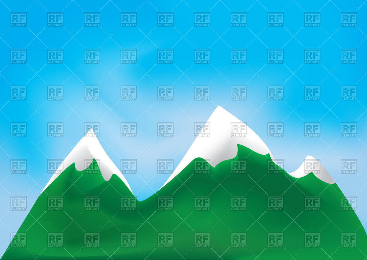Green Mountains With Snowy Peaks Download Royalty Free Vector Clipart    