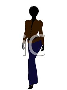Modeling A Pair Of Slacks And Cardigan   Royalty Free Clipart Picture