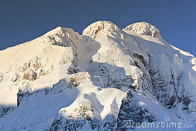     Of Snow Capped Bucegi Mountain Peak Southern Carpathians Romania