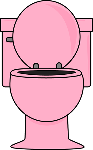 Pink Toilet With Lid Up Clip Art Image   Large Pink Toilet With The