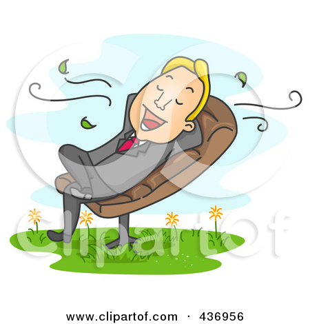 Royalty Free  Rf  Clipart Illustration Of A Happy Businessman Relaxing
