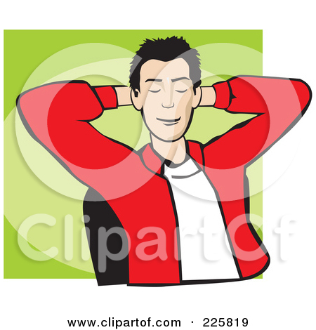 Royalty Free  Rf  Clipart Illustration Of A Man Relaxing In A Chair By