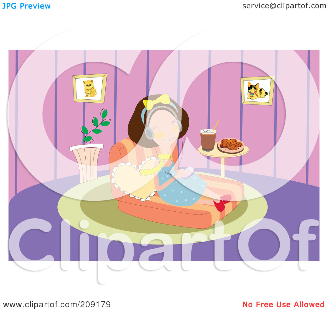 Royalty Free  Rf  Clipart Illustration Of A Woman Relaxing At Home And