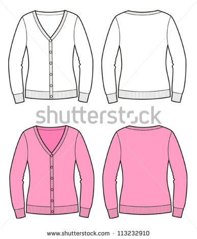 Vector Illustration Of Woman S Cardigan  Front And Back Views
