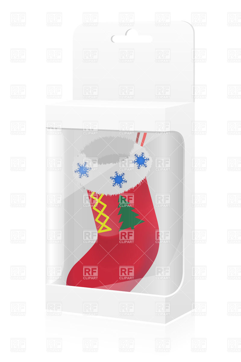Box With  Hristmas Sock Download Royalty Free Vector Clipart  Eps