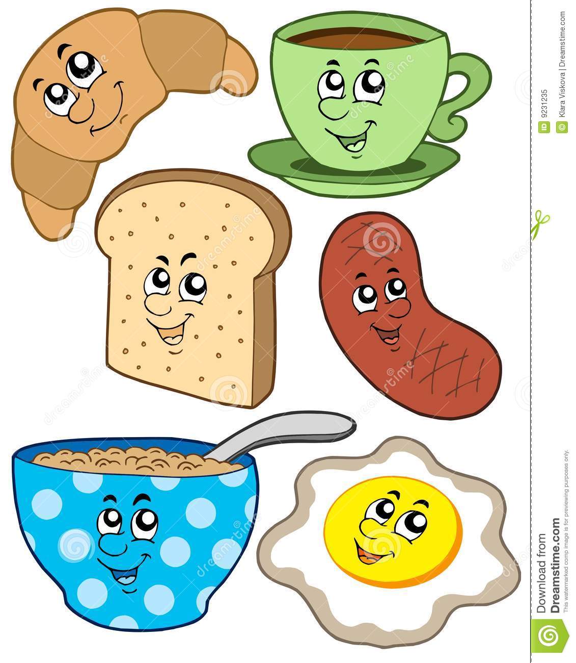 Cartoon Breakfast Collection Royalty Free Stock Photo   Image  9231235