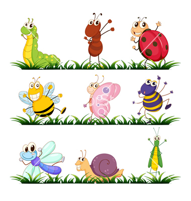 Cartoon Insects Set Vector