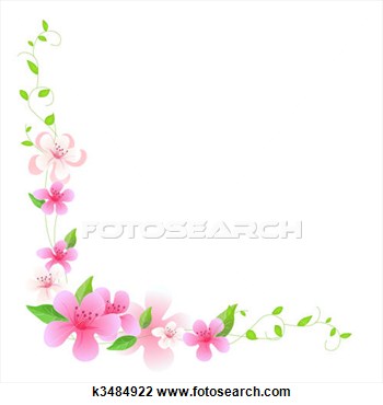 Clip Art   Pink Flower And Vines  Fotosearch   Search Clipart    