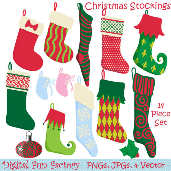 Clipart  Holiday Christmas Stocking Clipart Christmas Clipart