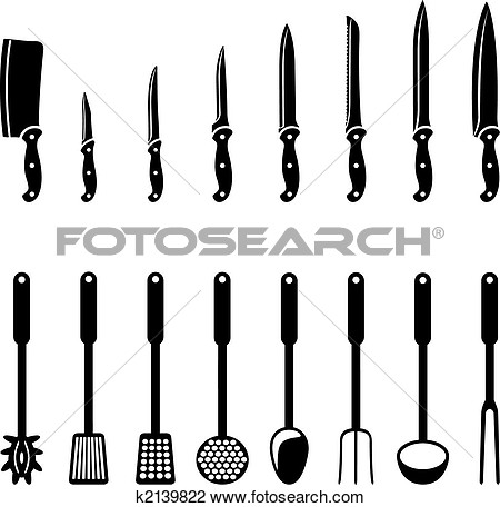 Clipart   Kitchen Knives And Utensils  Fotosearch   Search Clip Art