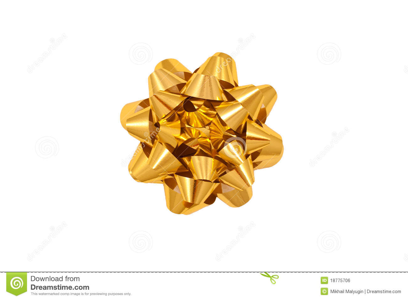 Color Image Of A Gold Gift Wrap Bow Royalty Free Stock Image   Image
