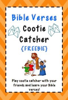 Cootie Catcher   Bible Verses  Freebie  Bible Verse