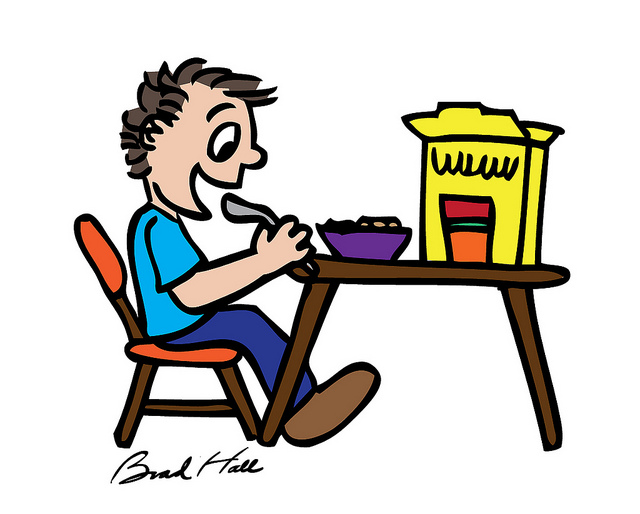 Copyright Free Cartoon Drawing Of Kid Eating Cereal   Flickr   Photo    