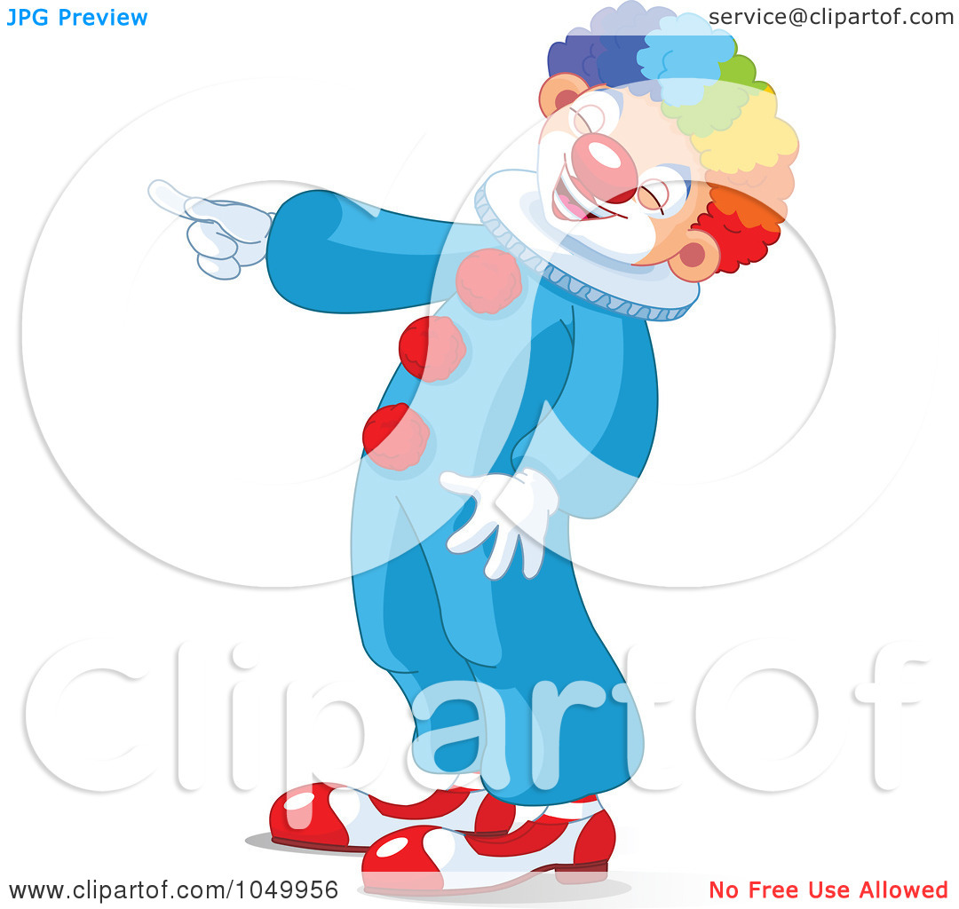Free  Rf  Clip Art Illustration Of A Clown Laughing And Pointing
