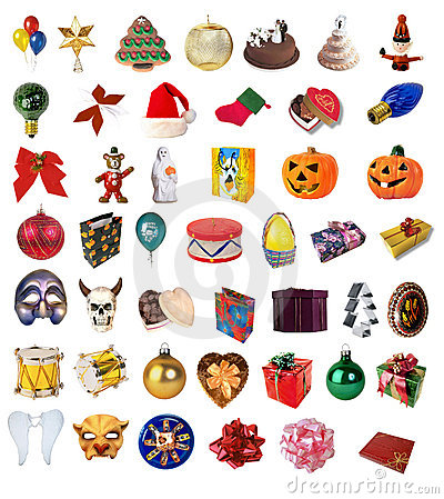 Holiday Clipart Collection With Christmas Helloween Birthday