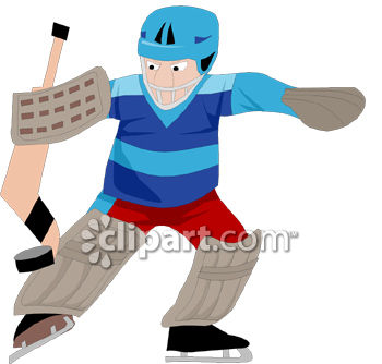 Ice Hockey Goalie Wearing Protective Gear Royalty Free Clipart Image